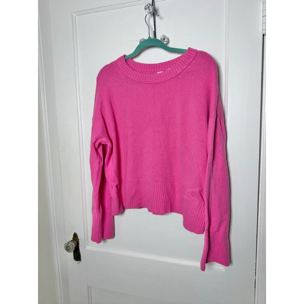 Gap Hot Pink Women's Boxy Scandi Preppy Crewneck Sweater Size XL Girly Feminine